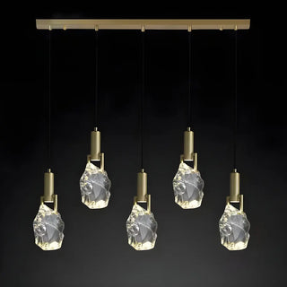 ZOWALA - Modern Crystal Gold Adjustable Pendant Light Image - 16