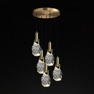 ZOWALA - Modern Crystal Gold Adjustable Pendant Light Image - 18