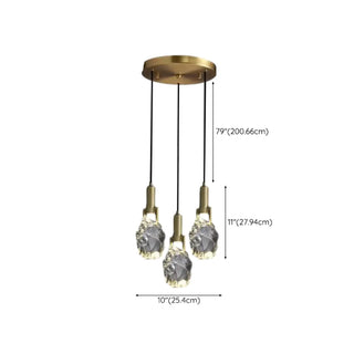ZOWALA - Modern Crystal Gold Adjustable Pendant Light Image - 24
