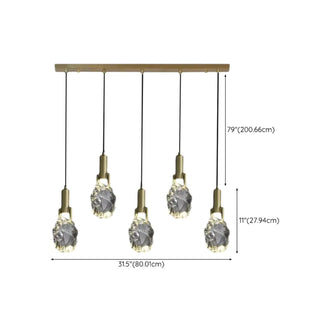 ZOWALA - Modern Crystal Gold Adjustable Pendant Light Image - 27