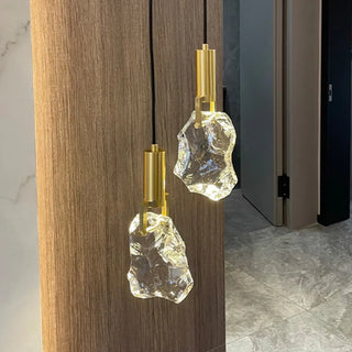 ZOWALA - Modern Crystal Gold Adjustable Pendant Light Image - 8