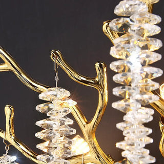 Luxury Crystal Branch Gold LED Wall Sconce Light Zawala Image - 11