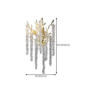 Luxury Crystal Branch Gold LED Wall Sconce Light Zawala #size