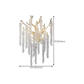 Luxury Crystal Branch Gold LED Wall Sconce Light Zawala Image - 14