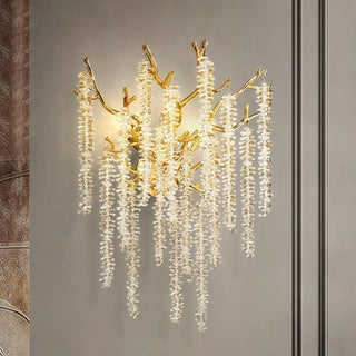 Luxury Crystal Branch Gold LED Wall Sconce Light Zawala Image - 2