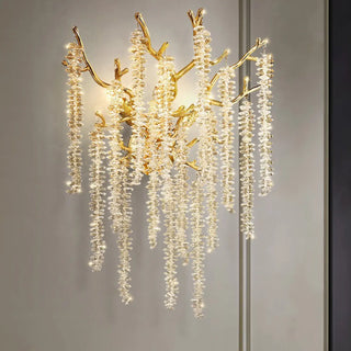 Luxury Crystal Branch Gold LED Wall Sconce Light Zawala Image - 3