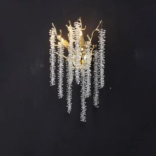 Luxury Crystal Branch Gold LED Wall Sconce Light Zawala Image - 4