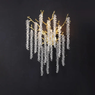 Luxury Crystal Branch Gold LED Wall Sconce Light Zawala Image - 5