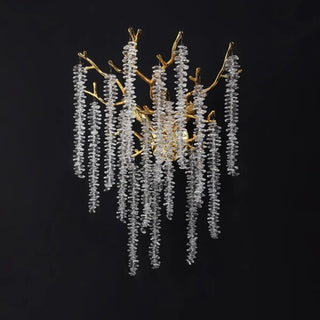 Luxury Crystal Branch Gold LED Wall Sconce Light Zawala Image - 8