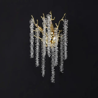 Luxury Crystal Branch Gold LED Wall Sconce Light Zawala Image - 9