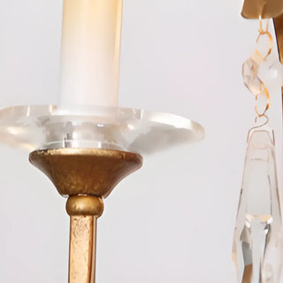 ZOWALA - Crystal Gold Metal Candelabra Chain Foyer Chandelier Image - 8