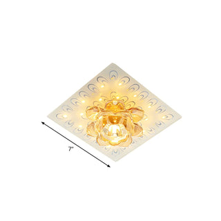 ZOWALA - Modern Crystal Lotus Flush Mount Ceiling Light Image - 4