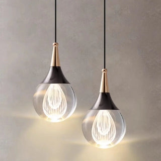 ZOWALA - Modern Teardrop Rock Crystal Clear Glass Pendant Light Image - 10