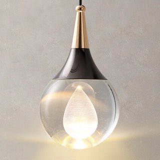 ZOWALA - Modern Teardrop Rock Crystal Clear Glass Pendant Light Image - 11