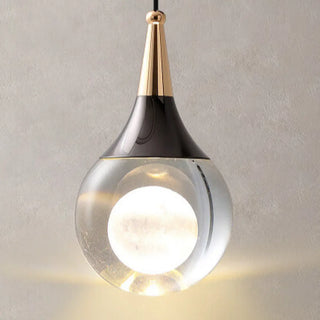 ZOWALA - Modern Teardrop Rock Crystal Clear Glass Pendant Light Image - 12