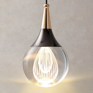 ZOWALA - Modern Teardrop Rock Crystal Clear Glass Pendant Light Image - 13