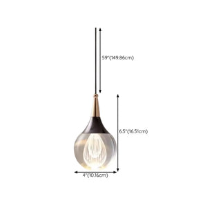 ZOWALA - Modern Teardrop Rock Crystal Clear Glass Pendant Light #size
