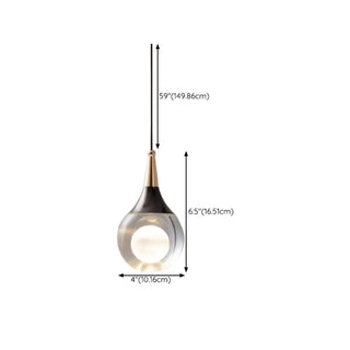 ZOWALA - Modern Teardrop Rock Crystal Clear Glass Pendant Light Image - 19