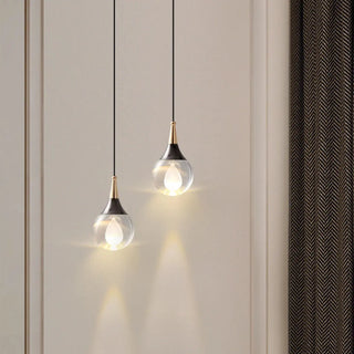 ZOWALA - Modern Teardrop Rock Crystal Clear Glass Pendant Light Image - 2
