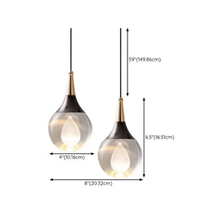 ZOWALA - Modern Teardrop Rock Crystal Clear Glass Pendant Light Image - 22