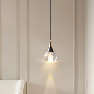 ZOWALA - Modern Teardrop Rock Crystal Clear Glass Pendant Light Image - 3