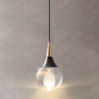 ZOWALA - Modern Teardrop Rock Crystal Clear Glass Pendant Light Image - 5