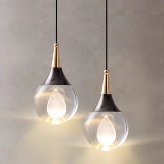 ZOWALA - Modern Teardrop Rock Crystal Clear Glass Pendant Light Image - 8