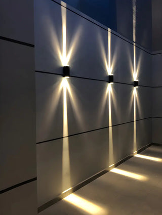 ZOWALA - Modern Outdoor Waterproof Rectangle Up Down Wall Light Image - 18