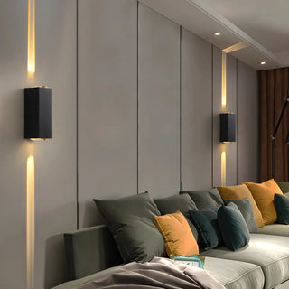 ZOWALA - Modern Outdoor Waterproof Rectangle Up Down Wall Light Image - 2