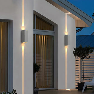 ZOWALA - Modern Outdoor Waterproof Rectangle Up Down Wall Light Image - 5