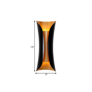 Modern Curl Black and Gold Up Down Bedside Wall Sconce Image - 5