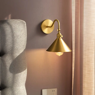 ZOWALA - Modern Gold Metal Cone Wall Light Image - 1