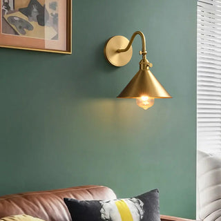 ZOWALA - Modern Gold Metal Cone Wall Light Image - 3