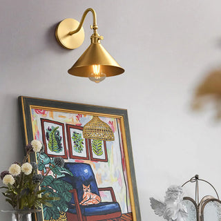 ZOWALA - Modern Gold Metal Cone Wall Light Image - 4