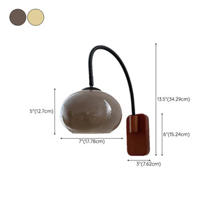 Modern Curved Chrome Arm Drum Wood Wall Sconce Zawala Image - 14