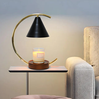 ZOWALA - Modern Cone Black Shade Metal Arc Candle Table Lamp Image - 1
