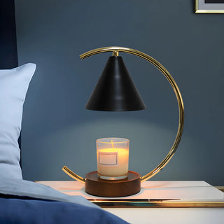 ZOWALA - Modern Cone Black Shade Metal Arc Candle Table Lamp Image - 10