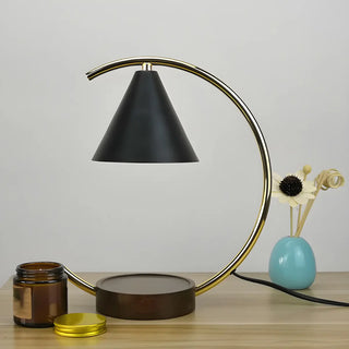 ZOWALA - Modern Cone Black Shade Metal Arc Candle Table Lamp Image - 13