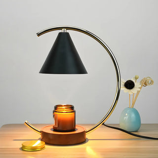 ZOWALA - Modern Cone Black Shade Metal Arc Candle Table Lamp Image - 15