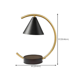 ZOWALA - Modern Cone Black Shade Metal Arc Candle Table Lamp #size
