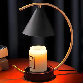 ZOWALA - Modern Cone Black Shade Metal Arc Candle Table Lamp Image - 3