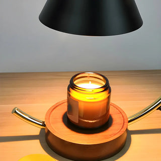 ZOWALA - Modern Cone Black Shade Metal Arc Candle Table Lamp Image - 4