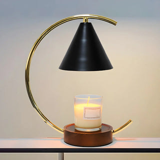 ZOWALA - Modern Cone Black Shade Metal Arc Candle Table Lamp Image - 7