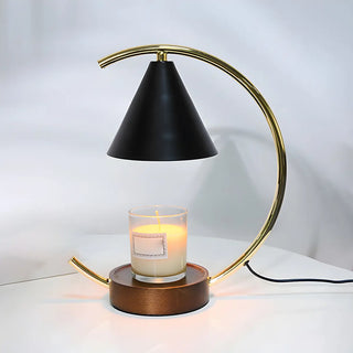ZOWALA - Modern Cone Black Shade Metal Arc Candle Table Lamp Image - 8