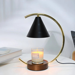 ZOWALA - Modern Cone Black Shade Metal Arc Candle Table Lamp Image - 9