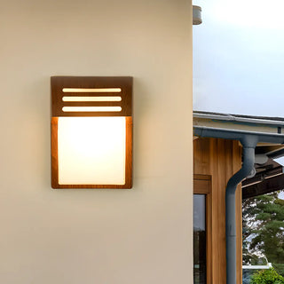Modern Curved Outdoor Wooden Wall Sconce Zawala Image - 3