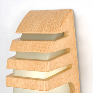 Modern Curved Outdoor Wooden Wall Sconce Zawala Image - 8