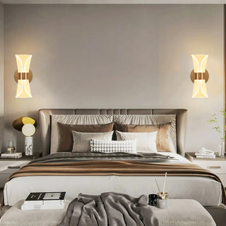Exquisite Gold Sculptural Design Bedroom Wall Sconce Zawala Image - 3
