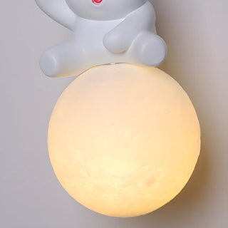 Kid's Room Cute Panda White LED Metal Wall Sconce Zawala Image - 12