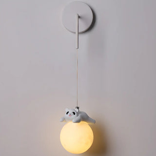Kid's Room Cute Panda White LED Metal Wall Sconce Zawala Image - 7